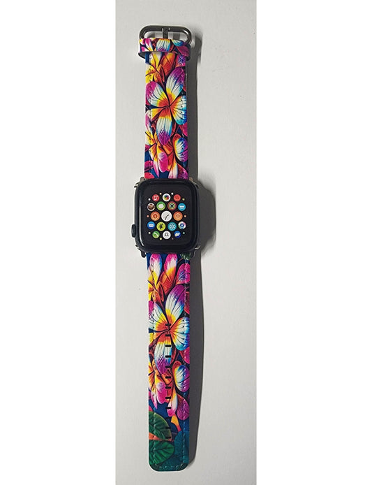 Red Plumeria Flower - Hawaiian Apple Watch Band image 0