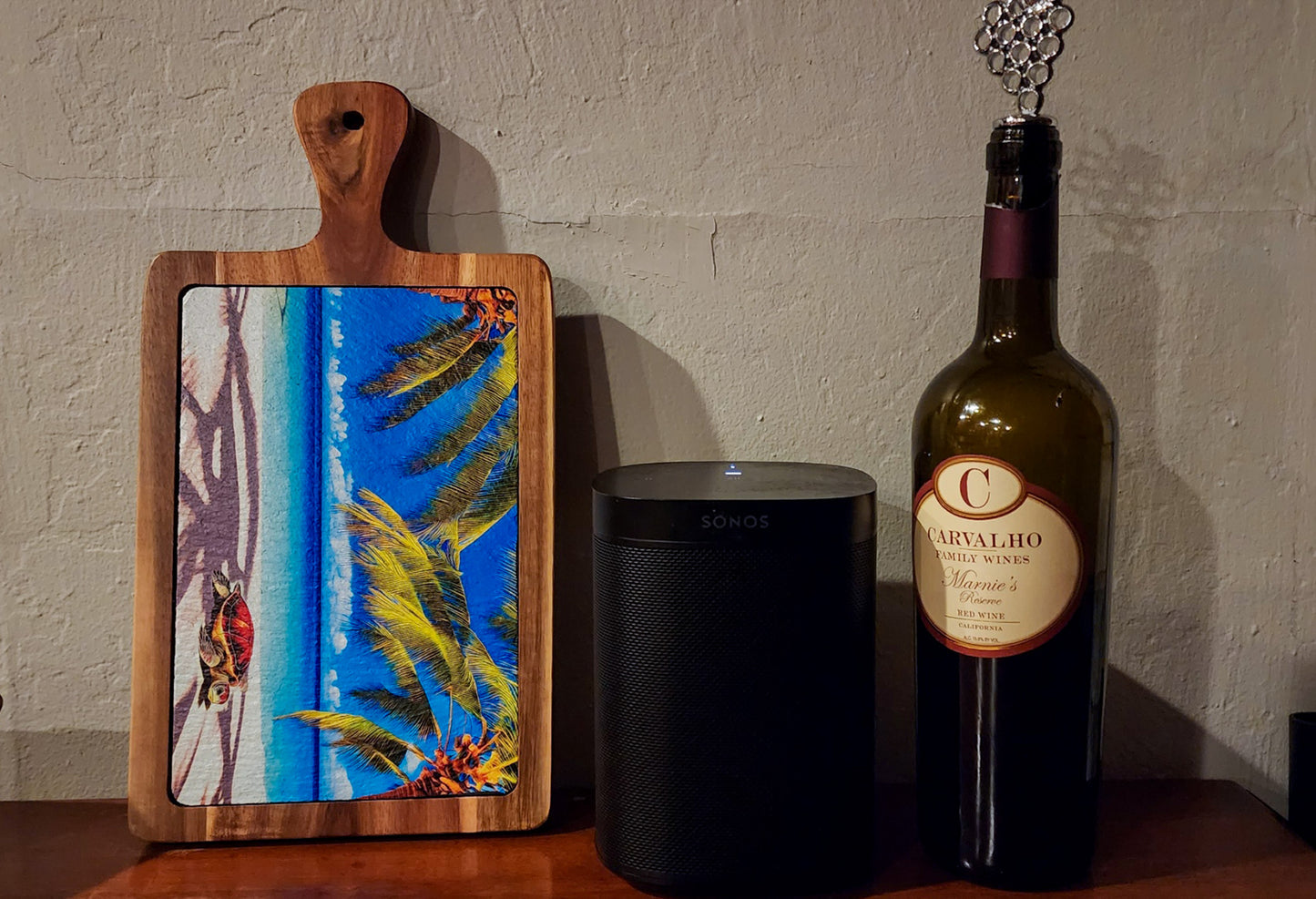 Beautiful Plumeria Flower Design, this Slate Cutting Board made with Acacia Wood image 5