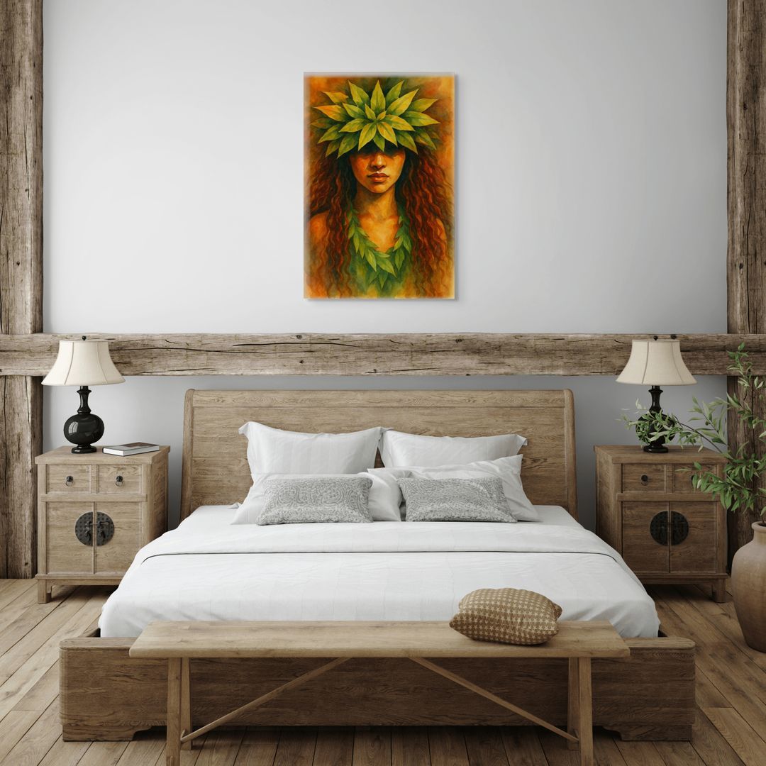 Island Girl Tropical Wall Art – Polynesian Woman Portrait on Canvas, Tile, Glass image 1