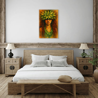 Island Girl Tropical Wall Art – Polynesian Woman Portrait on Canvas, Tile, Glass image 1