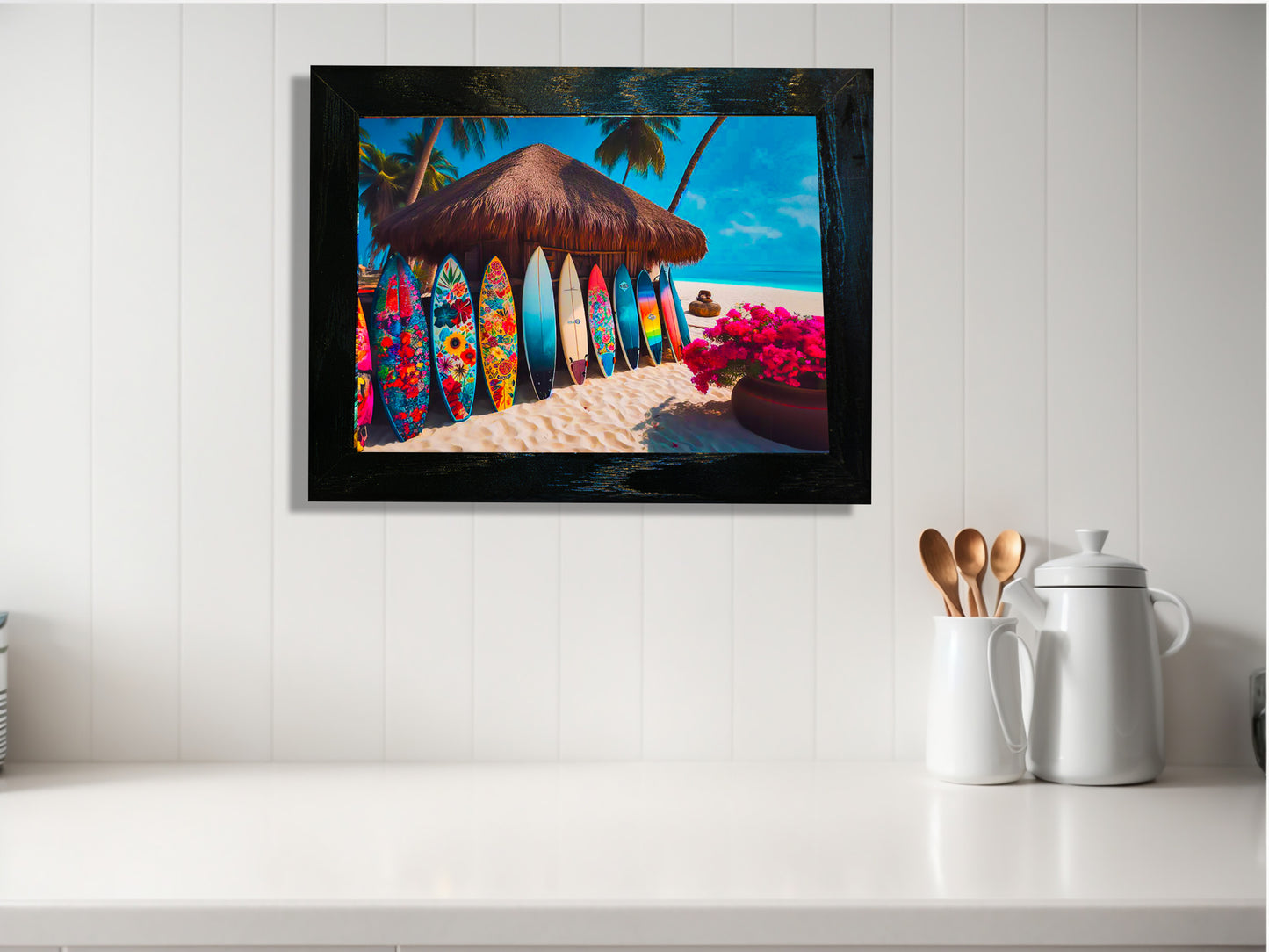 Surf Serenity - Framed Ceramic Tile Artwork & Canvas Prints image 0