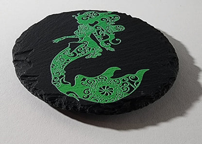 Mermaid  Slate Rock Drink Coasters image 0