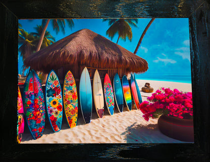 Surf Serenity - Framed Ceramic Tile Artwork & Canvas Prints image 3