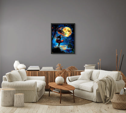 Reaching for the Blue Hula Moon - Wall Art image 1