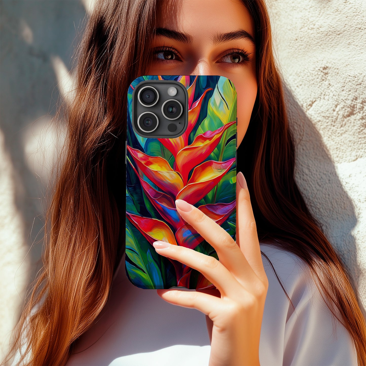 Heliconia Flower Phone Case - Vibrant tropical flower design available for iPhon image 1