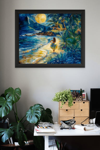 Gazing at the Moonlit Sky - Ceramic, Canvas,Metal, Acrylic image 2