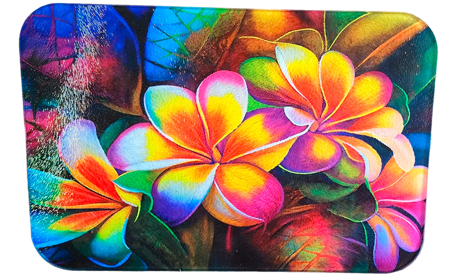 Coastal Plumeria Floral Decor Cutting Board image 0