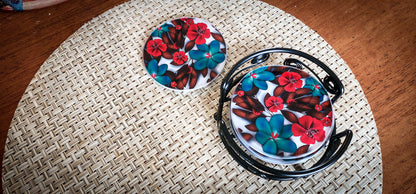 Red Poppy Glass Drink Coasters image 2