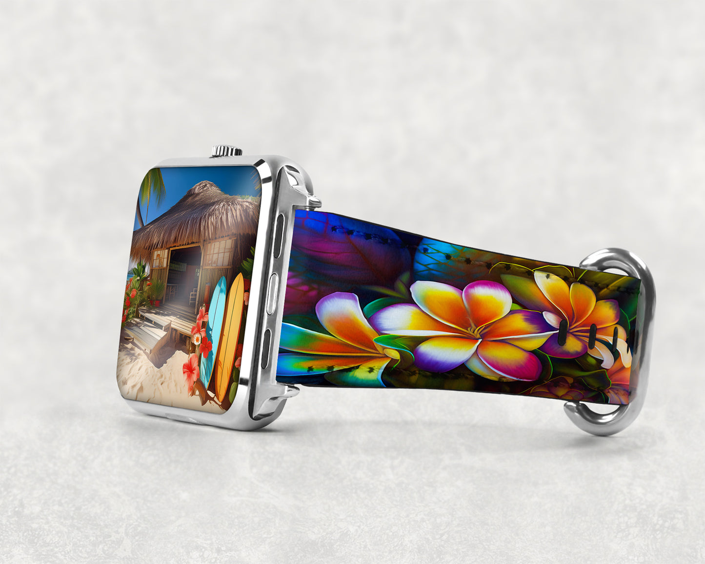 Tropical Floral Leather Watch Bands for Apple and Samsung image 0