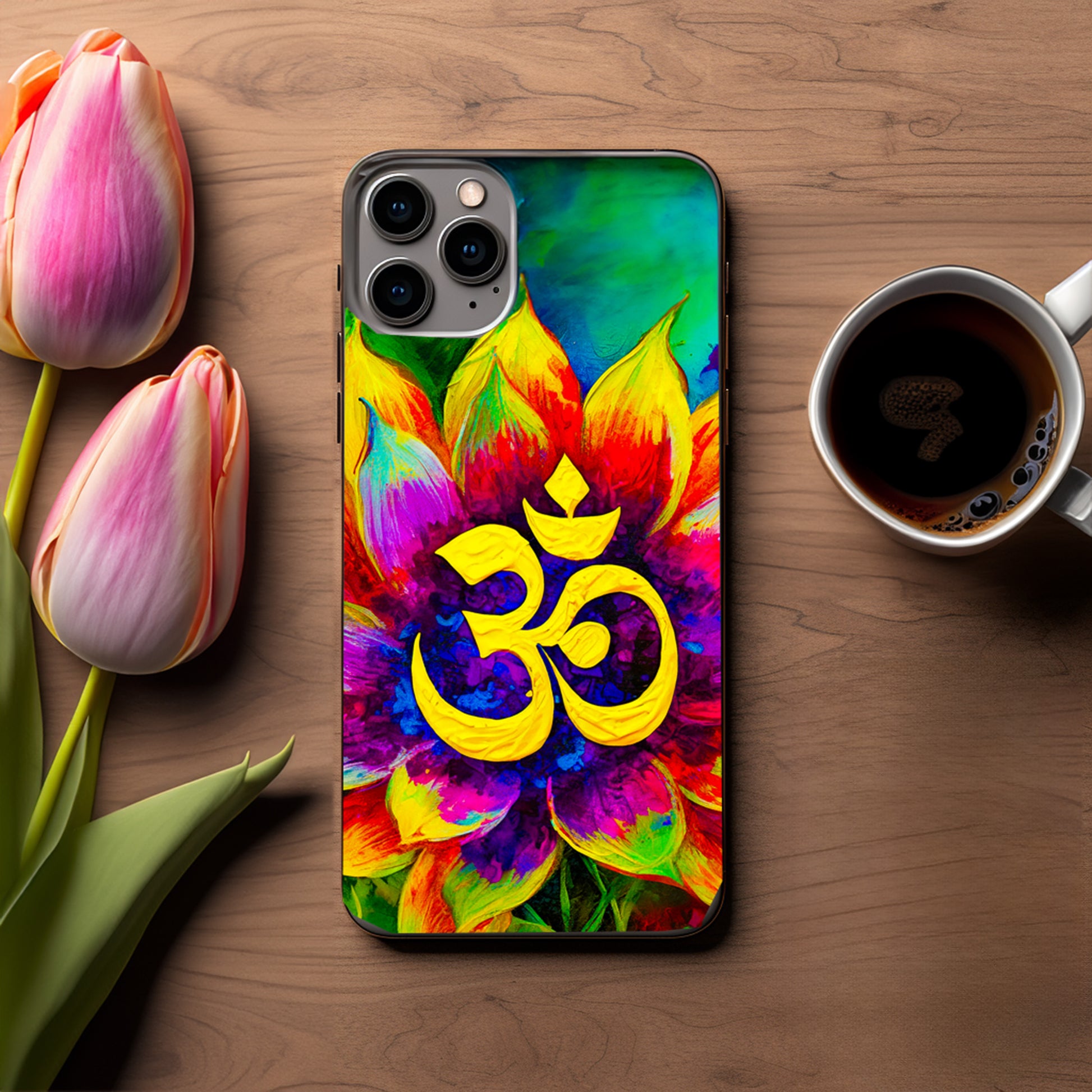 Om Harmony Bloom phone Case Cover for Iphone and Samsung image 1