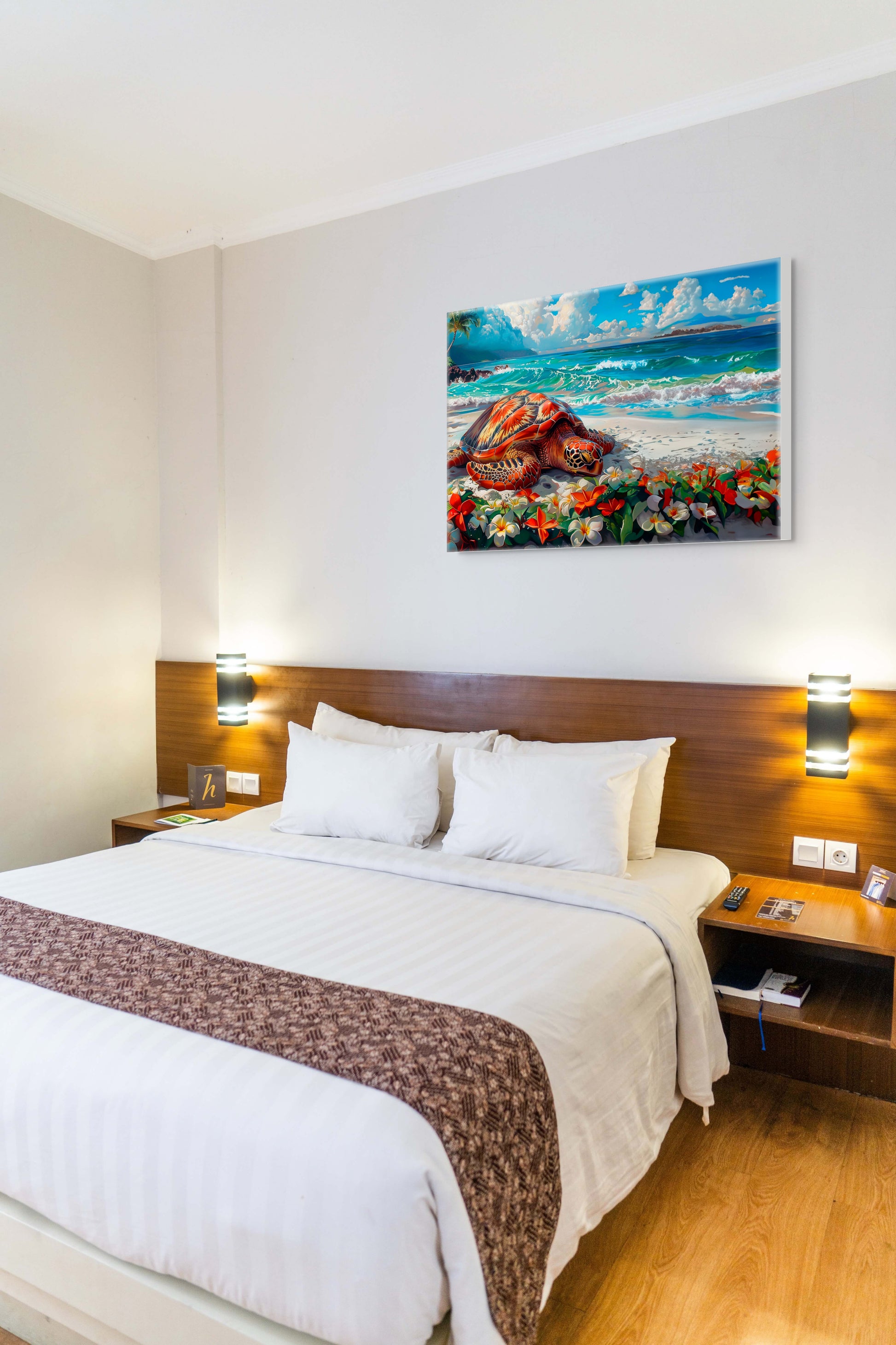 Sleeping Turtle on the Beach Wall Art image 1