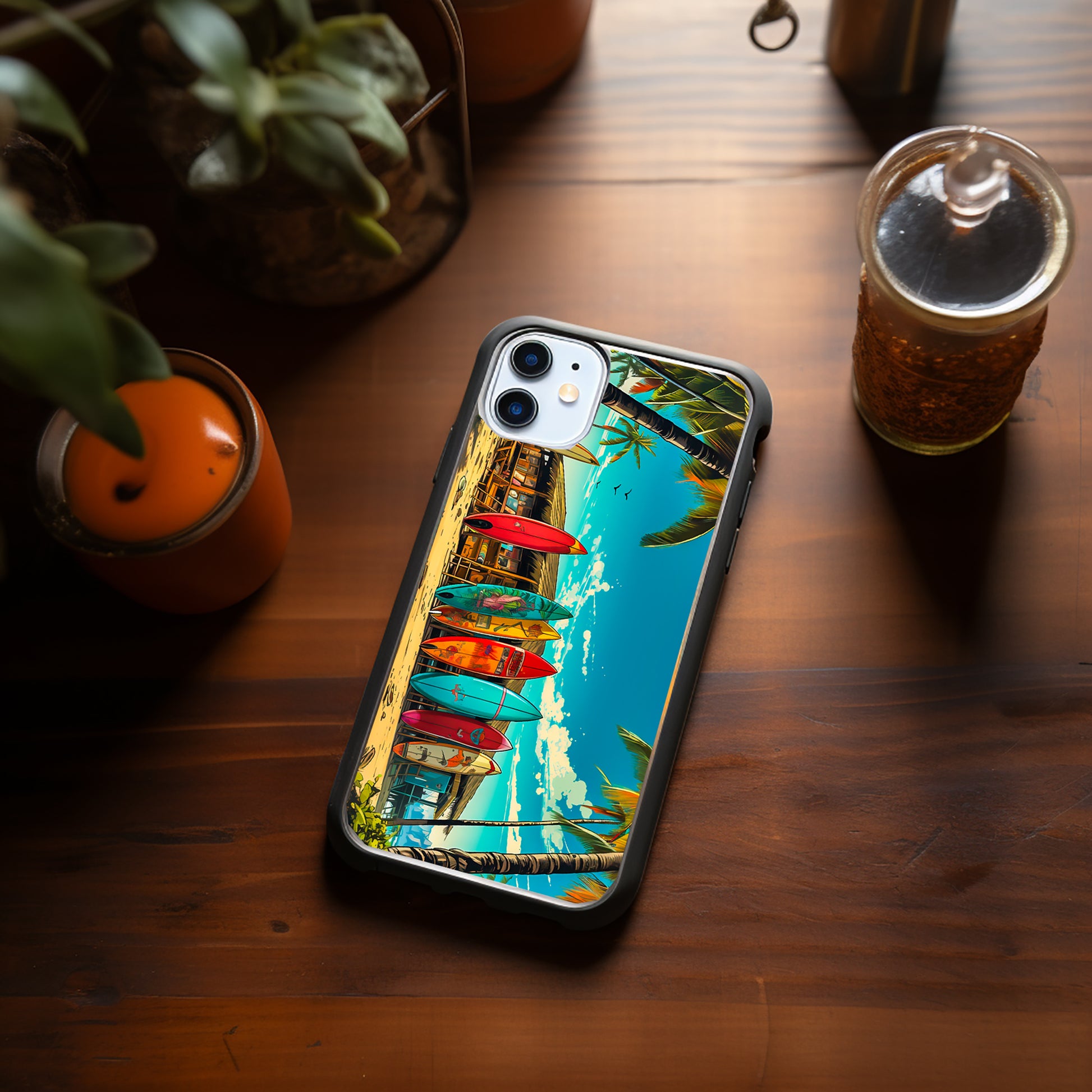 Beach Shack with Surfboards  Phone Case Cover Iphone - Samsung image 1