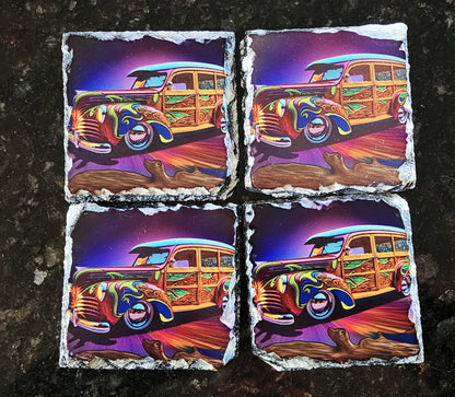 Woody Slate Rock Drink Coasters image 0