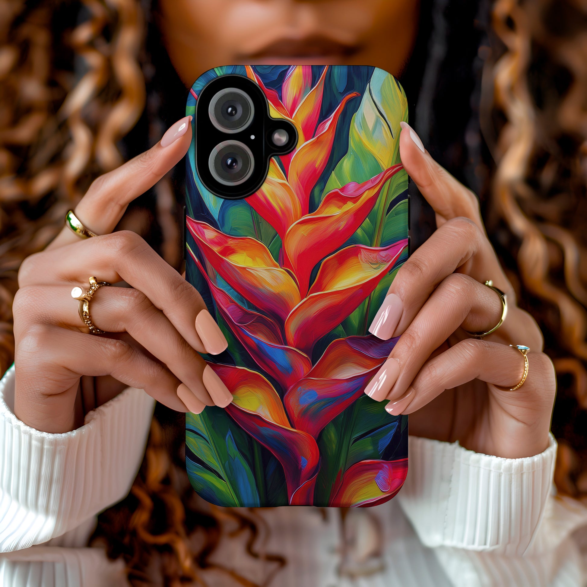 Heliconia Flower Phone Case - Vibrant tropical flower design available for iPhon image 0