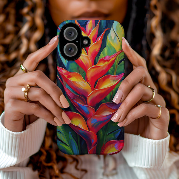 Heliconia Flower Phone Case - Vibrant tropical flower design available for iPhon