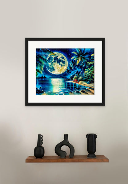 Resting Under the Blue Moonlight - Ceramic, Canvas,Metal, Acrylic image 1