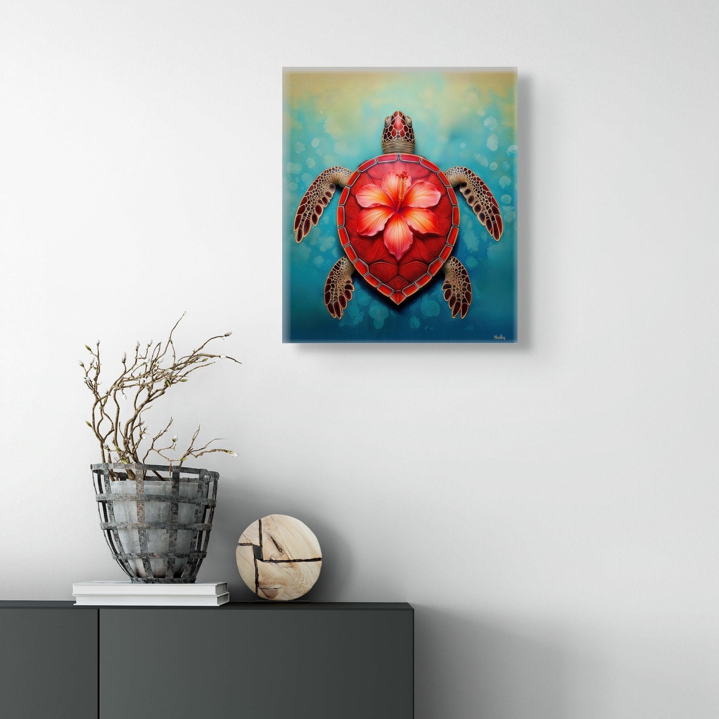 Bring the beauty of the ocean to your home with this captivating Red Sea Turtle image 2