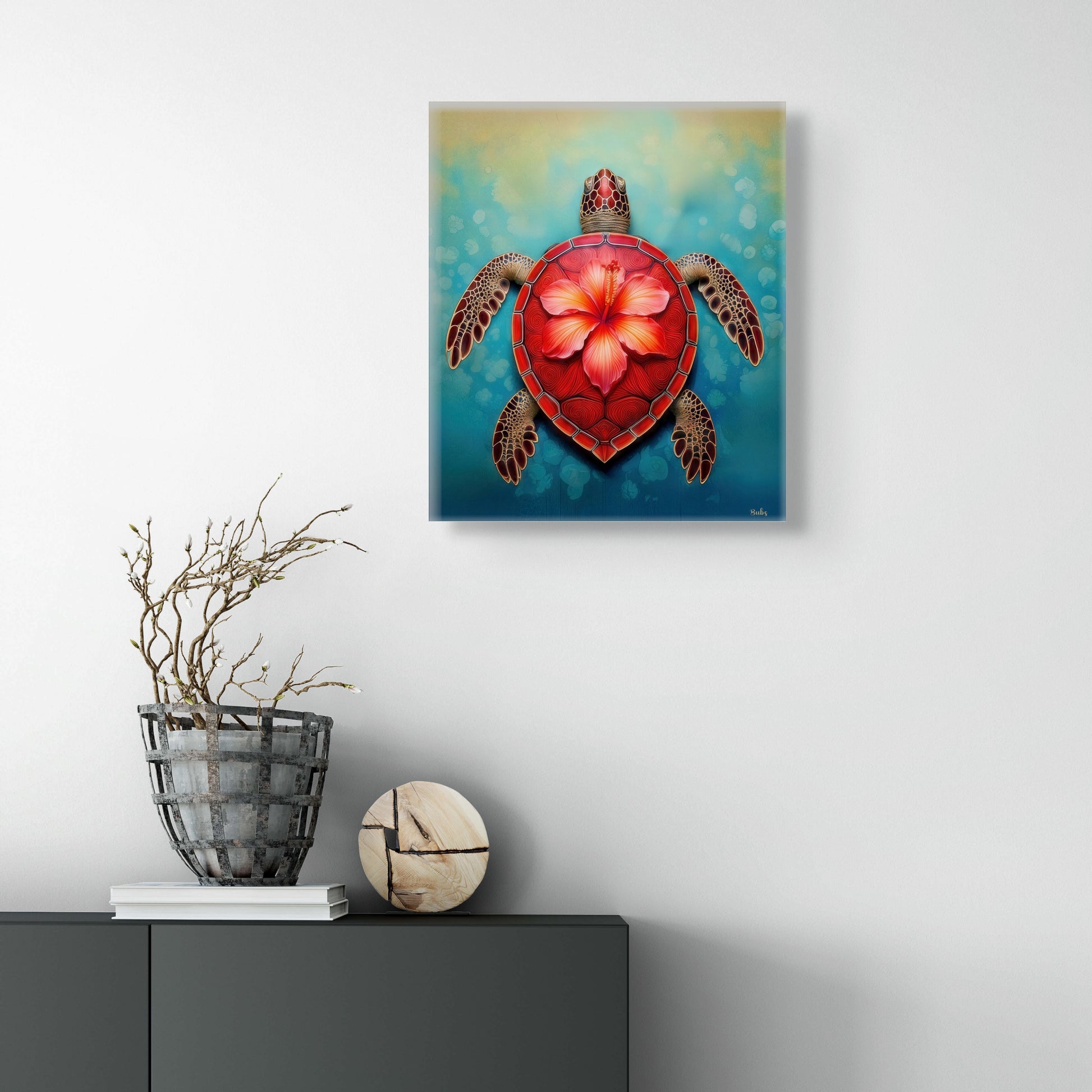 Bring the beauty of the ocean to your home with this captivating Red Sea Turtle image 2