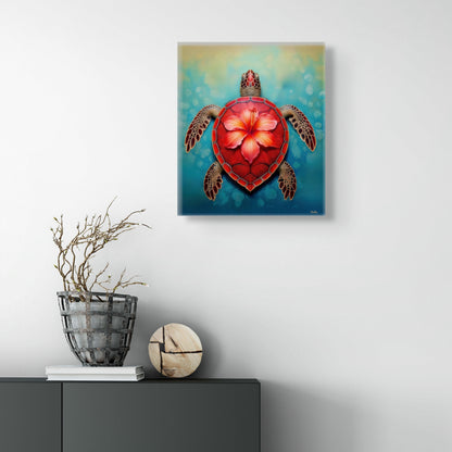 Bring the beauty of the ocean to your home with this captivating Red Sea Turtle image 2