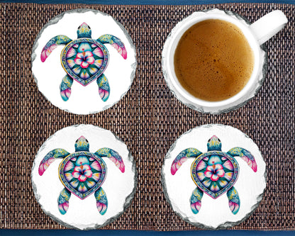 Tropical Turtle Coaster - Vibrant and artistic coaster image 2