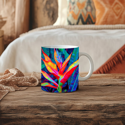 Tropical Heliconia Mug - Vibrant coffee mug featuring a bold tropical heliconia image 0