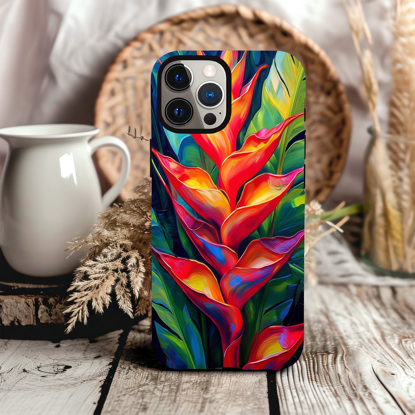 Heliconia Flower Phone Case - Vibrant tropical flower design available for iPhon image 3