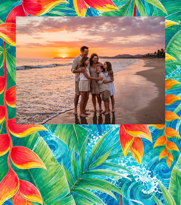 Heliconia Lagoon Bamboo Photo Frame for 5x7 Photos