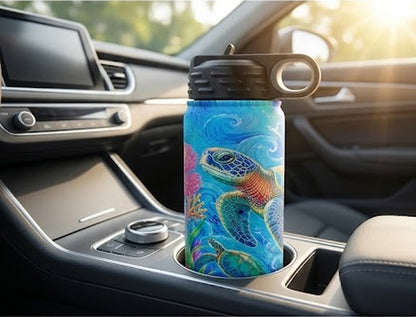 Sea Turtle 20 oz Insulated Water Bottle – Hawaiian Honu Ocean Flask
