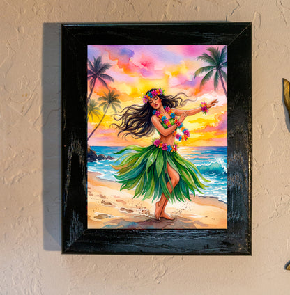 "Hula into the Sunset" – Premium Tropical Wall Art