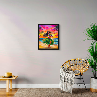 "Hula into the Sunset" – Premium Tropical Wall Art