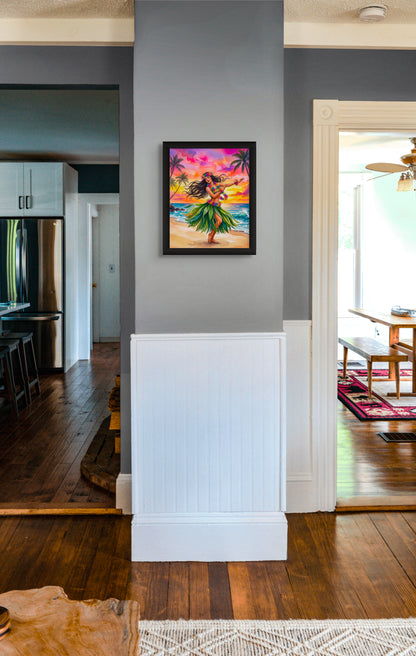 "Hula into the Sunset" – Premium Tropical Wall Art