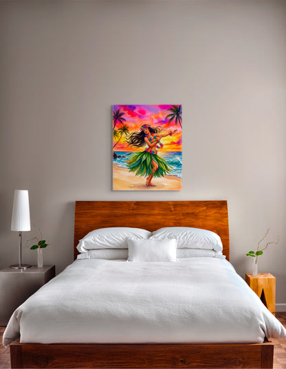 "Hula into the Sunset" – Premium Tropical Wall Art