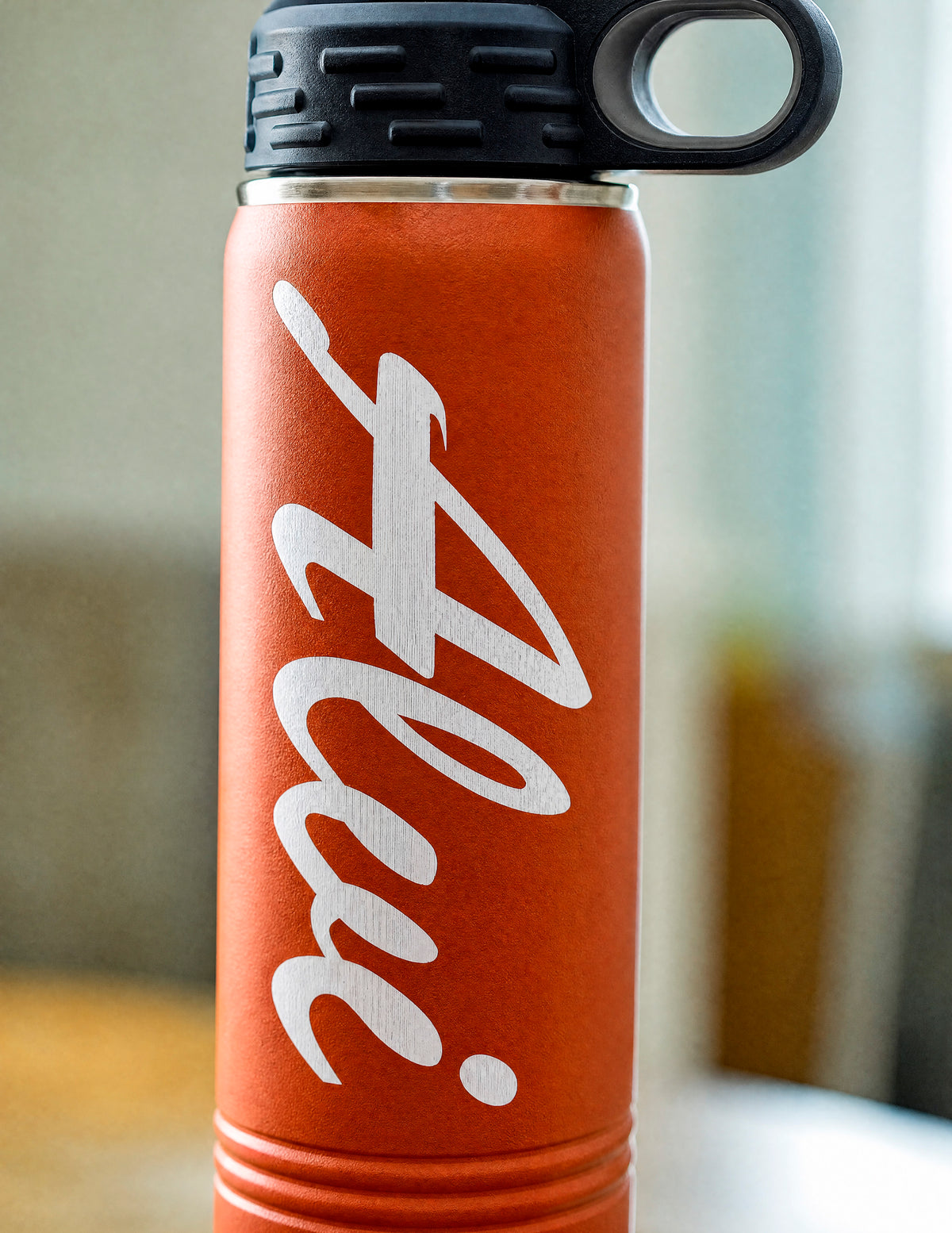 Engraved Tribal Pineapple Water Bottle, Red 20 oz Insulated