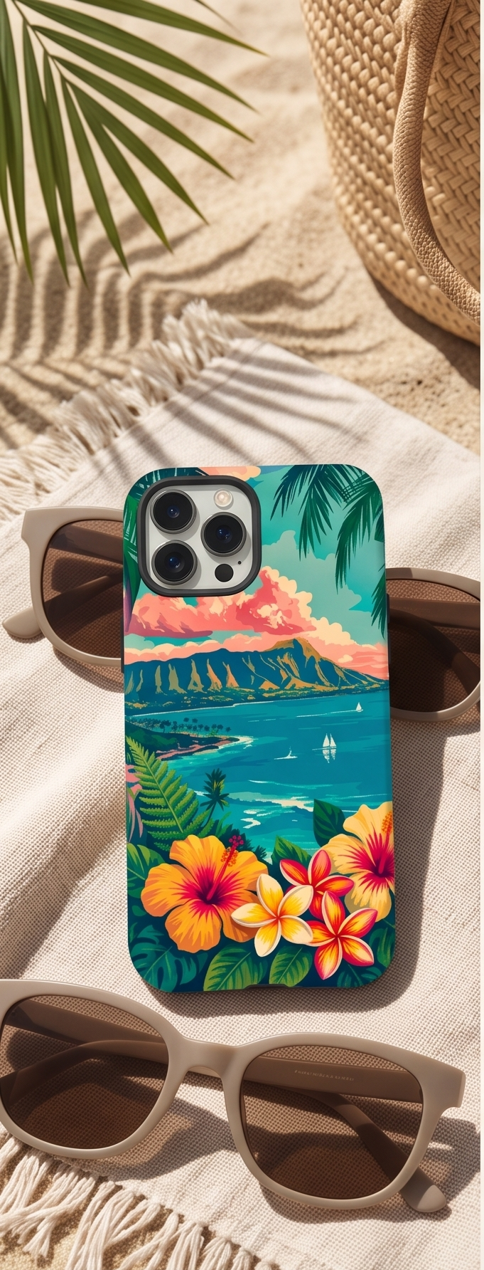 Hawaiian Sunset Phone Case – Tropical Beach Aesthetic Cover for iPhone & Samsung