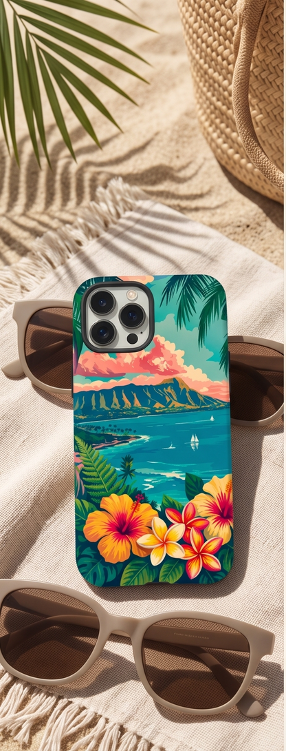 Hawaiian Sunset Phone Case – Tropical Beach Aesthetic Cover for iPhone & Samsung
