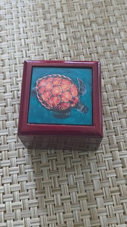 Tropical Turtle Ring Box – Beach Wedding & Engagement Ring Holder | Coastal Decor