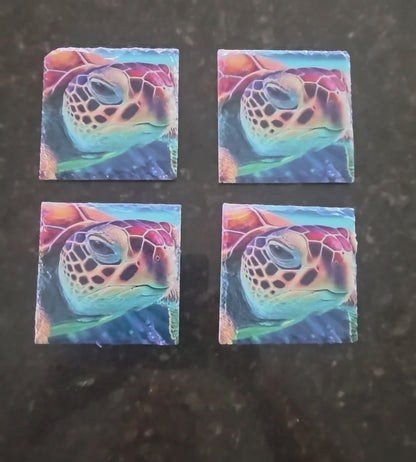 Red Sea Turtle Coasters, Set of 4