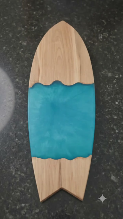 Coastal Surfboard Ocean Resin Serving Board