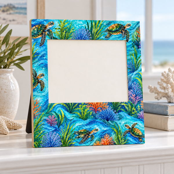 Sea Turtle Bamboo Photo Frame for 5x7 Photos