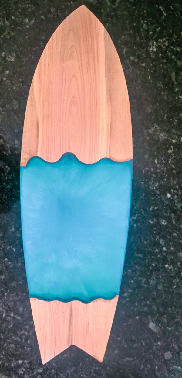 Coastal Surfboard Ocean Resin Serving Board