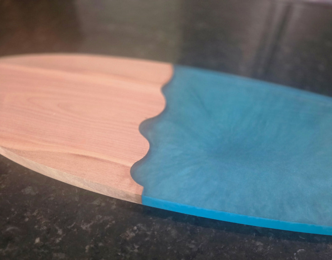 Coastal Surfboard Ocean Resin Serving Board